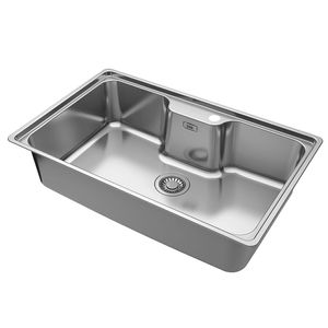 Cuba De Sobrepor Retangular Bell Franke 74,5x44,5 c/ válvula 4,5