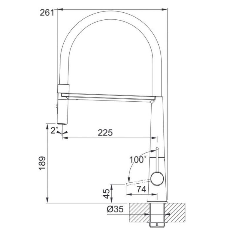 Misturador Monocomando de mesa Icon Semi-Pro Black Matte